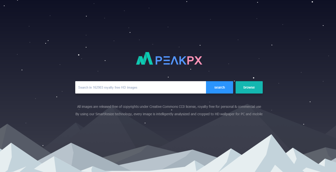 Peakpx：16萬張CC0授權免費高畫質圖庫，皆可線上裁切下載
